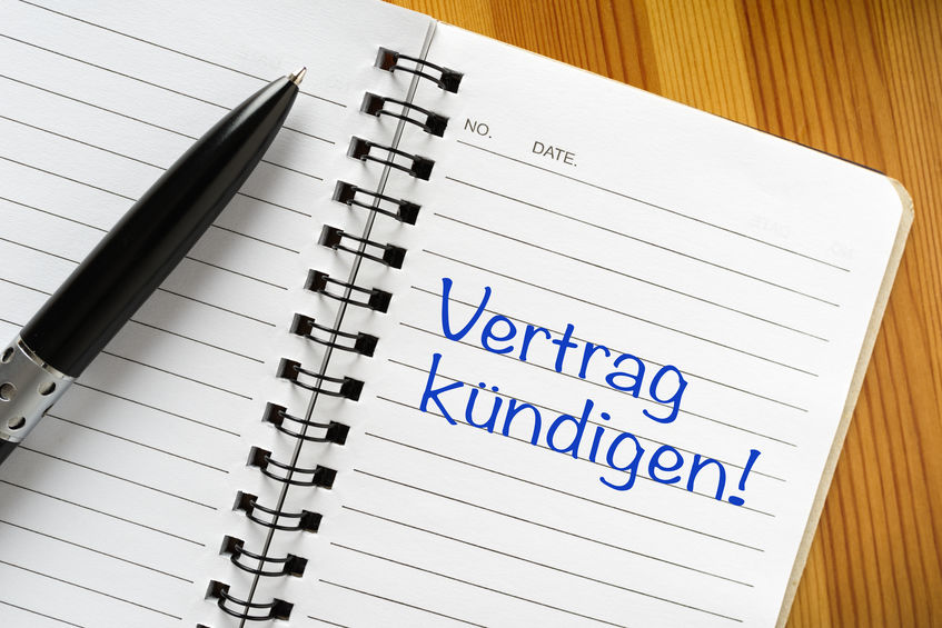 Im Terminbuch Vermerk - Vertrag k&uuml;ndigen